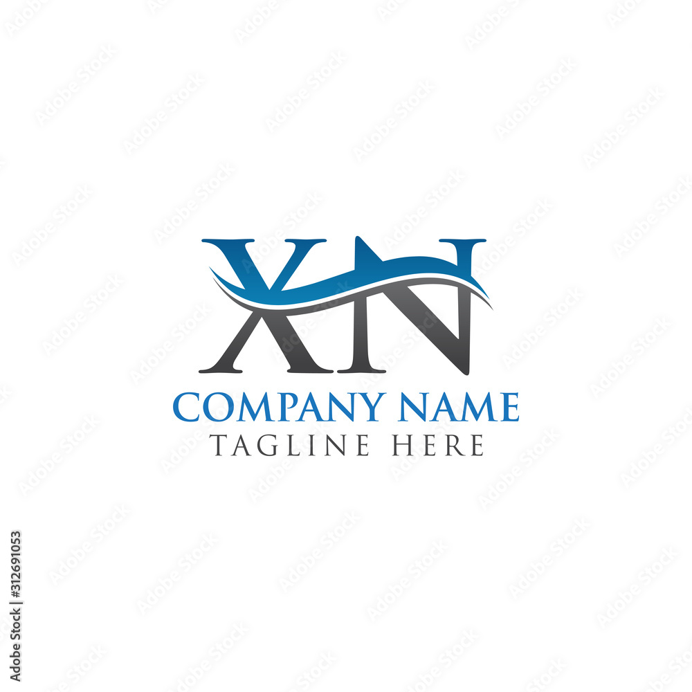 Initial XN Letter Linked Logo. Creative Letter XN Logo Vector With Blue and Grey Colors. XN Logo Design. Initial XN Letter Linked Logo. Creative Letter XN Logo Vector With Blue and Grey Colors. XN Logo Design.