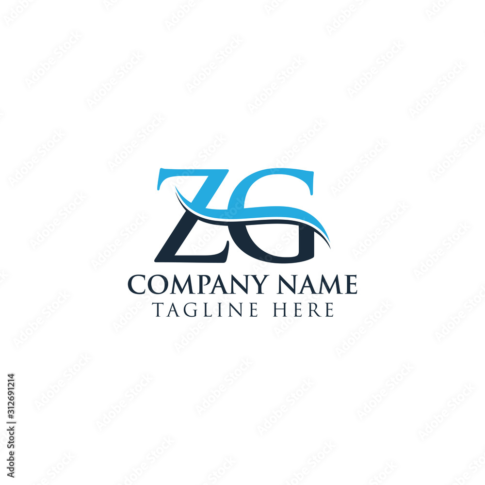 Initial ZG Letter Linked Logo Vector Template. Creative Letter ZG Logo Vector.