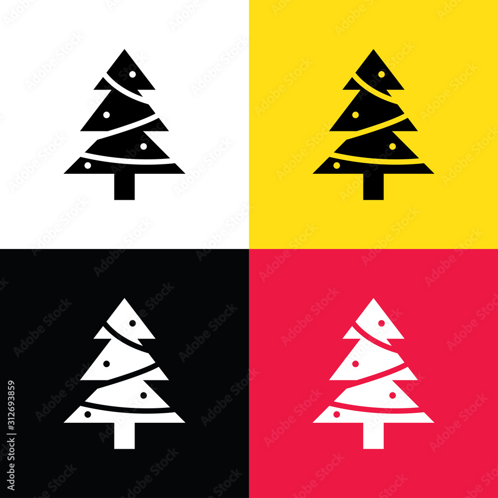 Obraz premium Christmas tree icon illustration isolated vector sign symbol