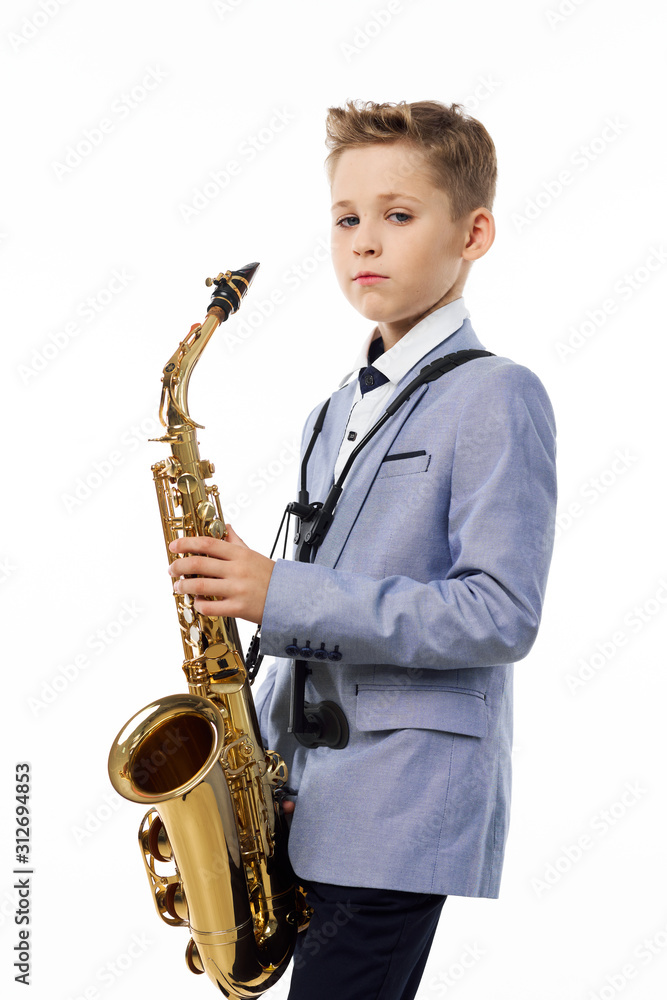 Fototapeta premium man playing the saxophone