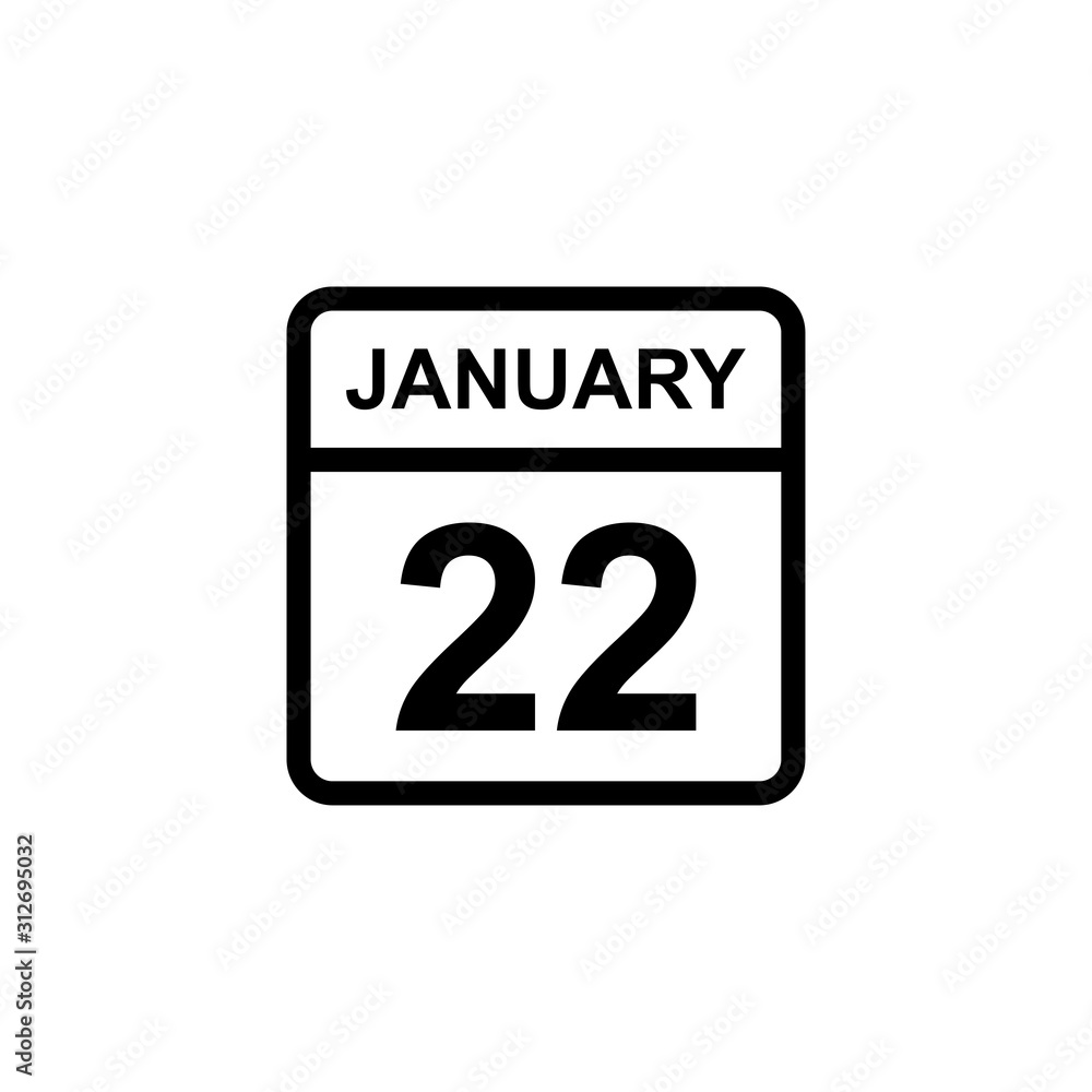 calendar - January 22 icon illustration isolated vector sign symbol calendar - January 22 icon illustration isolated vector sign symbol
