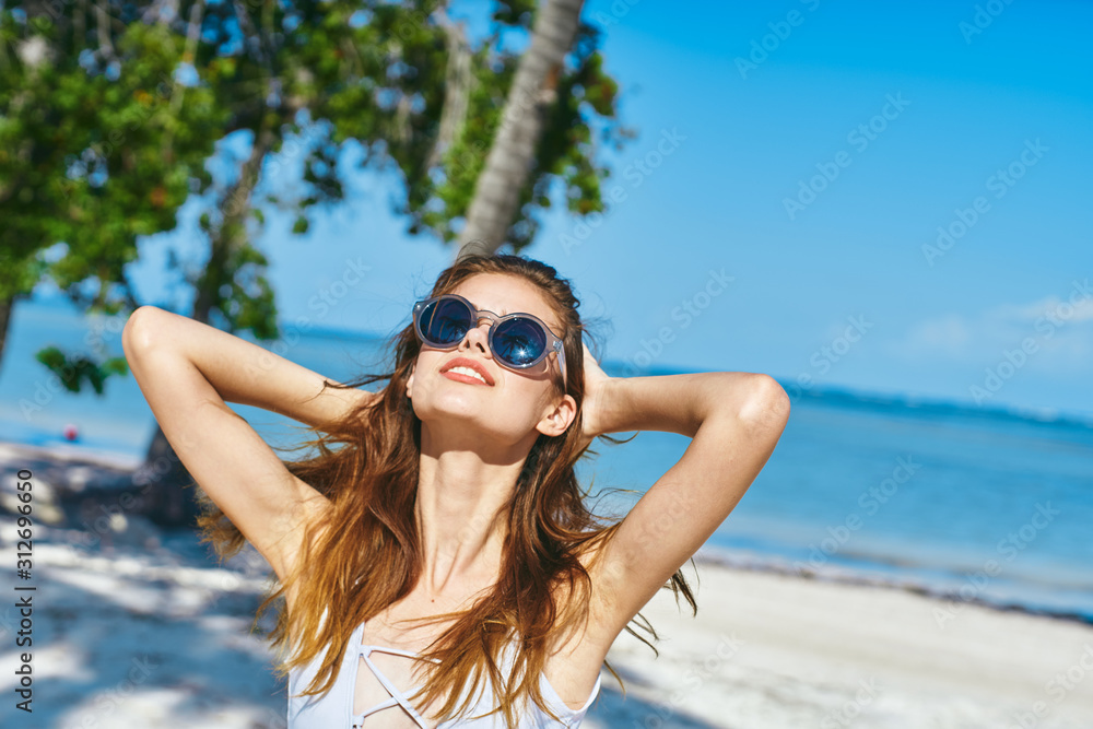 portrait of young woman on the beach portrait of young woman on the beach