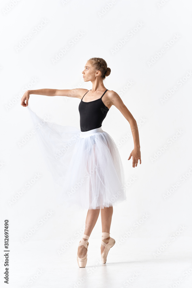 young woman in black dress