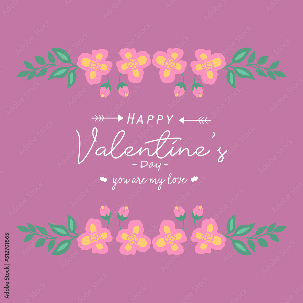 Beautiful pink and yellow floral frame, for romantic happy valentine greeting card design. Vector Beautiful pink and yellow floral frame, for romantic happy valentine greeting card design. Vector