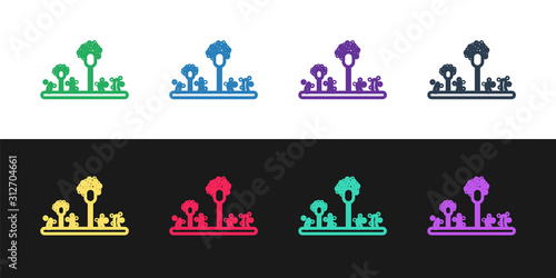 Set line Mold icon isolated on black and white background. Vector Illustration