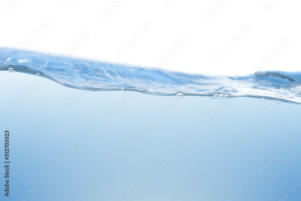 Water splash. Aqua flowing in waves and creating bubbles. Drops on the water surface feel fresh and clean. isolated on white background. Water splash. Aqua flowing in waves and creating bubbles. Drops on the water surface feel fresh and clean. isolated on white background.