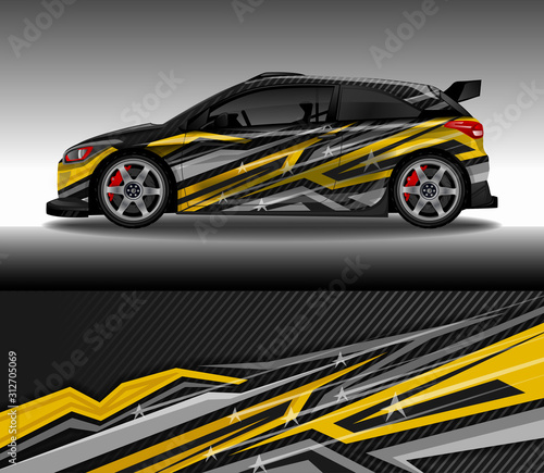 Wrap car decal design vector  custom livery race rally car vehicle sticker and tinting.