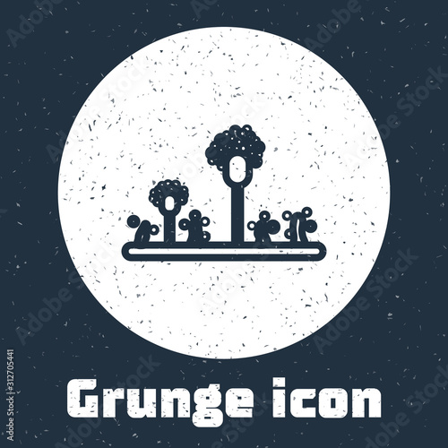 Grunge line Mold icon isolated on grey background. Monochrome vintage drawing. Vector Illustration