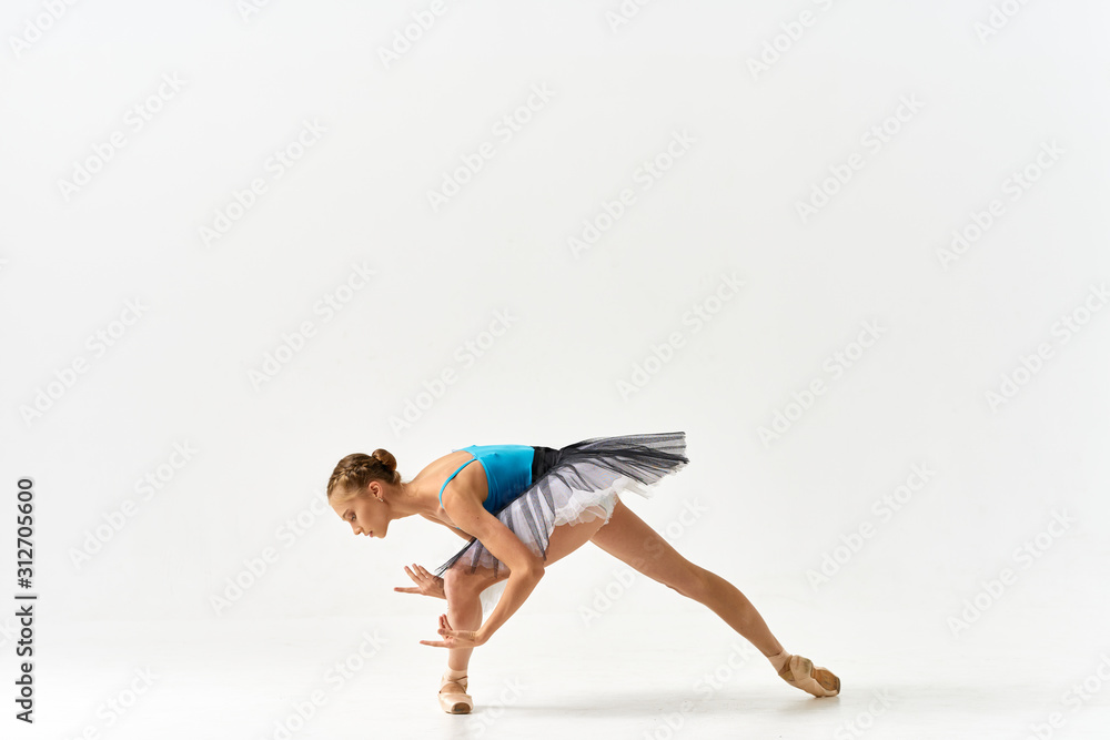 Naklejka premium young woman doing yoga exercise