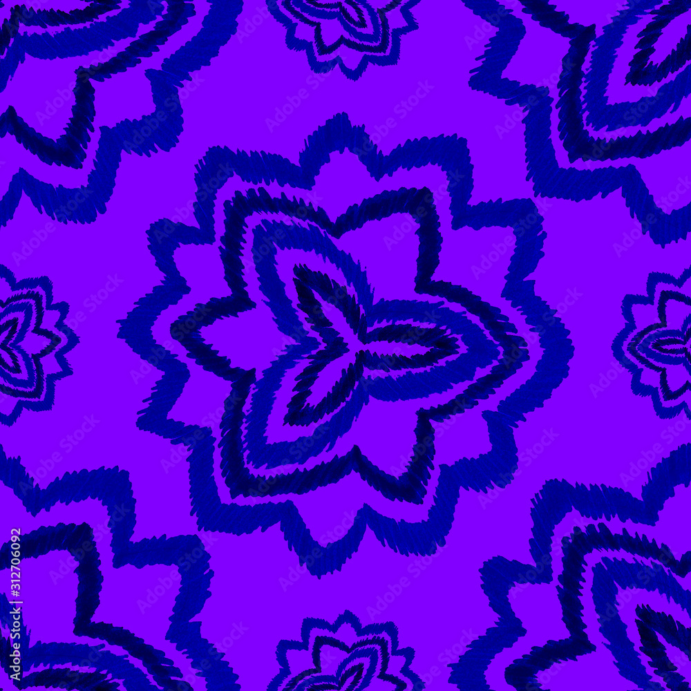 Creative seamless pattern with hand drawn ikat stars. Ethnic boho seamless pattern. Fabric bohemian fashion.Trendy seamless pattern for print design.Abstract geometric pattern.