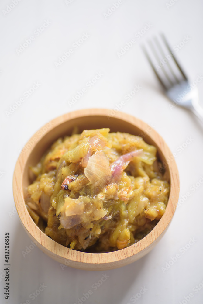 Nam Prik Num (Northern Thai Green Chilli Dip), Northern Thai local food Nam Prik Num (Northern Thai Green Chilli Dip), Northern Thai local food