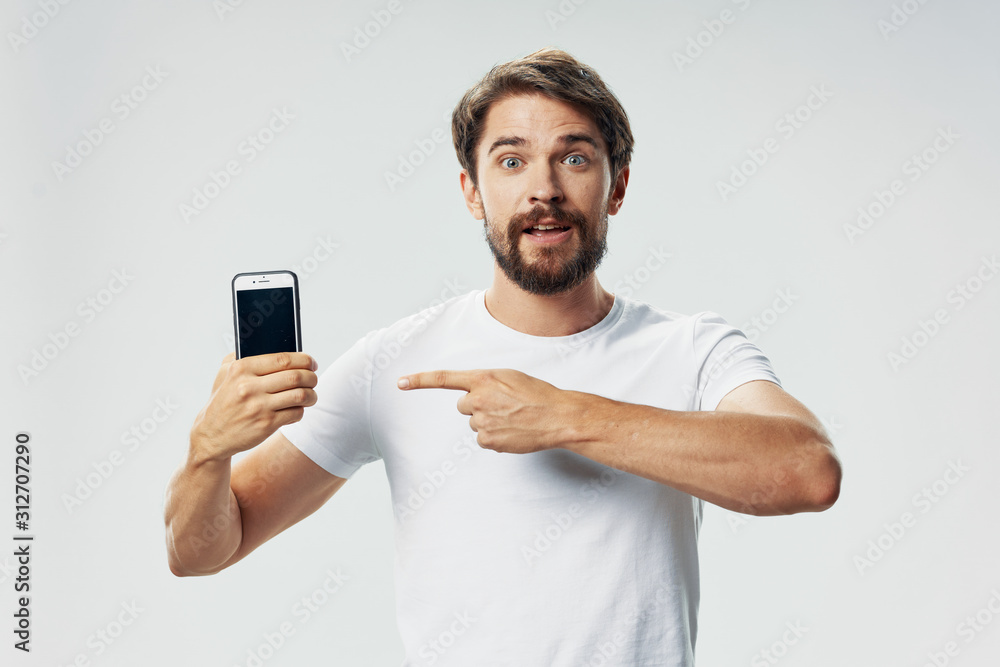 young man with mobile phone young man with mobile phone
