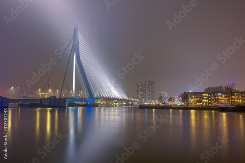 Rotterdam bridge at night