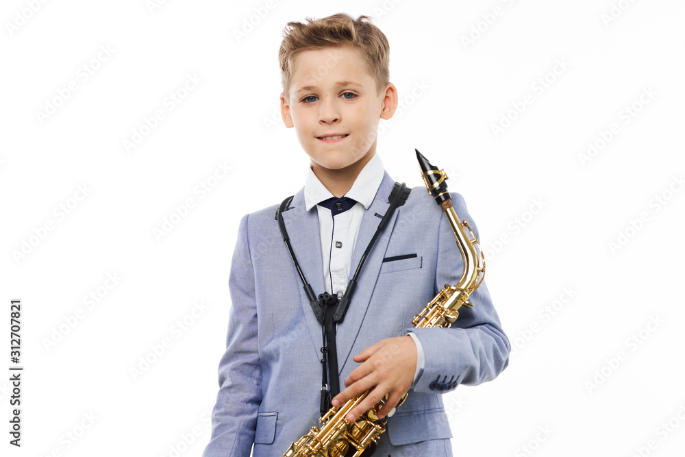 Fototapeta premium boy with trumpet