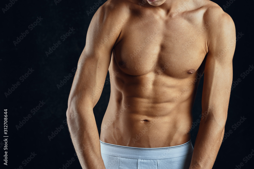 muscular man with naked torso