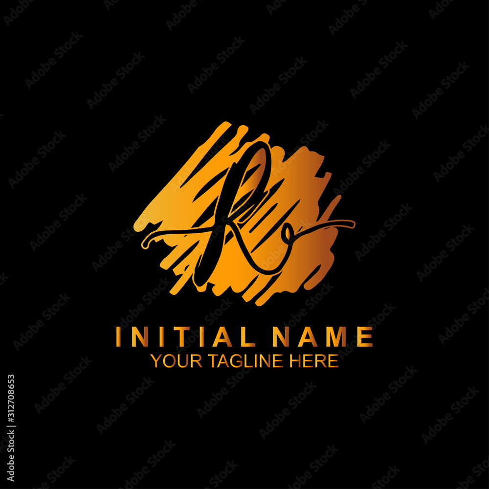 Signature Letter R Logo. Calligraphic lettering sign. Elegant, luxury ...
