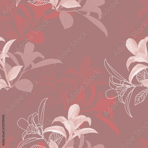 Watercolor beautiful branch.Pattern seamless on a colored background.