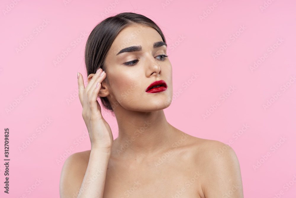 beautiful woman bare shoulders clean skin beautiful woman bare shoulders clean skin