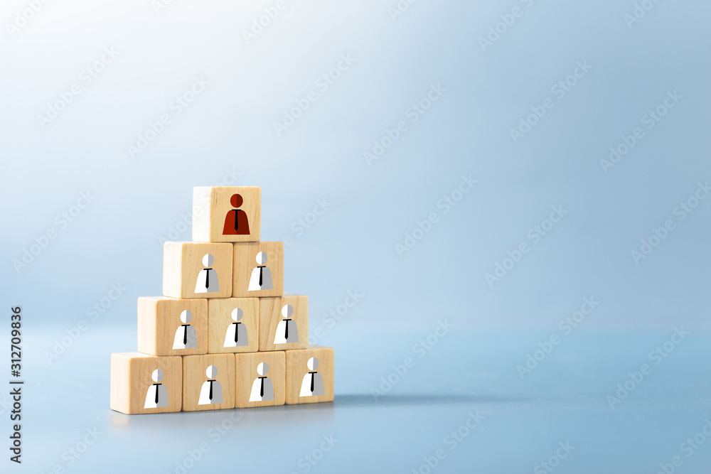 Concept Human resources search block wooden on background