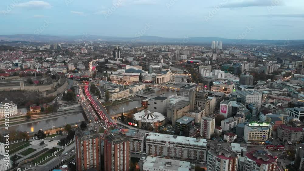 Macedonia - Skopje from air using a DJI Mavic Air at 4k 24fps, the videos show the city and streets as how Macedonia's capital is in December. Macedonia - Skopje from air using a DJI Mavic Air at 4k 24fps, the videos show the city and streets as how Macedonia's capital is in December.