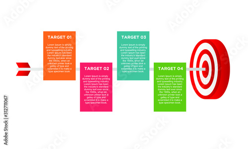 infographic target element. Business concept with options and number, steps or processes. data visualization. Vector illustration.