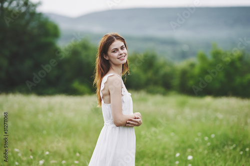 young woman in field