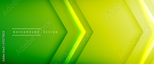Arrow lines, technology digital template with shadows and lights on gradient background. Trendy simple fluid color gradient abstract background with dynamic straight shadow lines effect