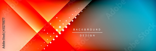 Abstract background - squares and lines composition created with lights and shadows. Technology or business digital template