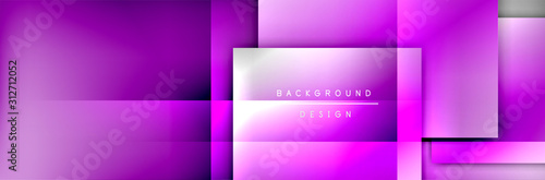 Square shapes composition geometric abstract background. 3D shadow effects and fluid gradients. Modern overlapping forms