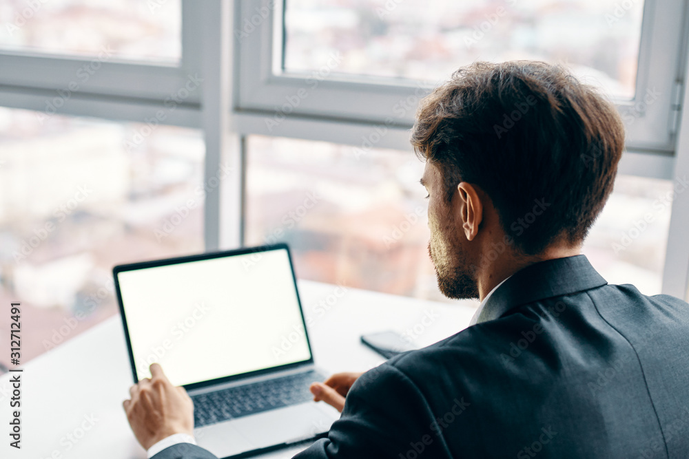 man working on laptop at home man working on laptop at home