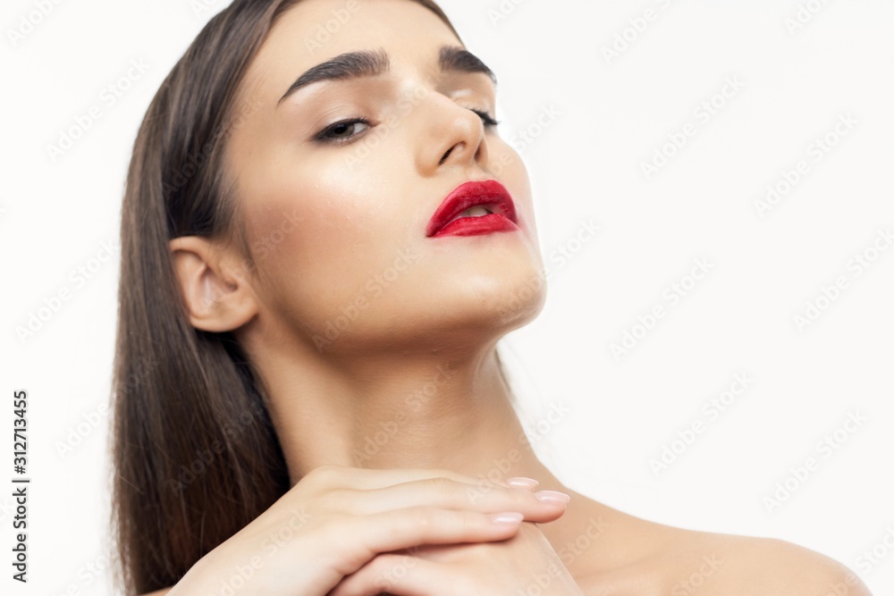 beautiful woman bare shoulders clean skin beautiful woman bare shoulders clean skin