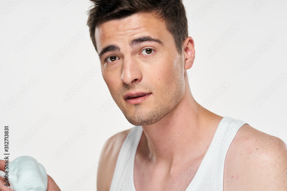 portrait of young man isolated on white background portrait of young man isolated on white background