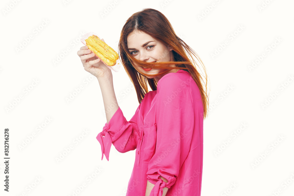 young woman with cake young woman with cake
