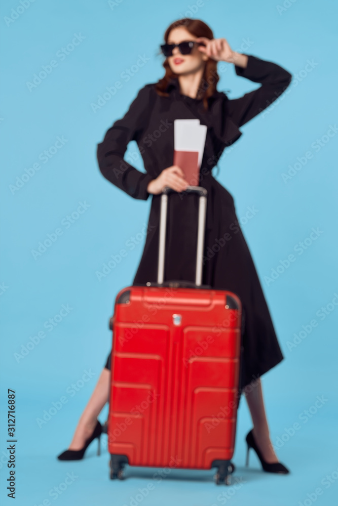 woman with suitcase woman with suitcase