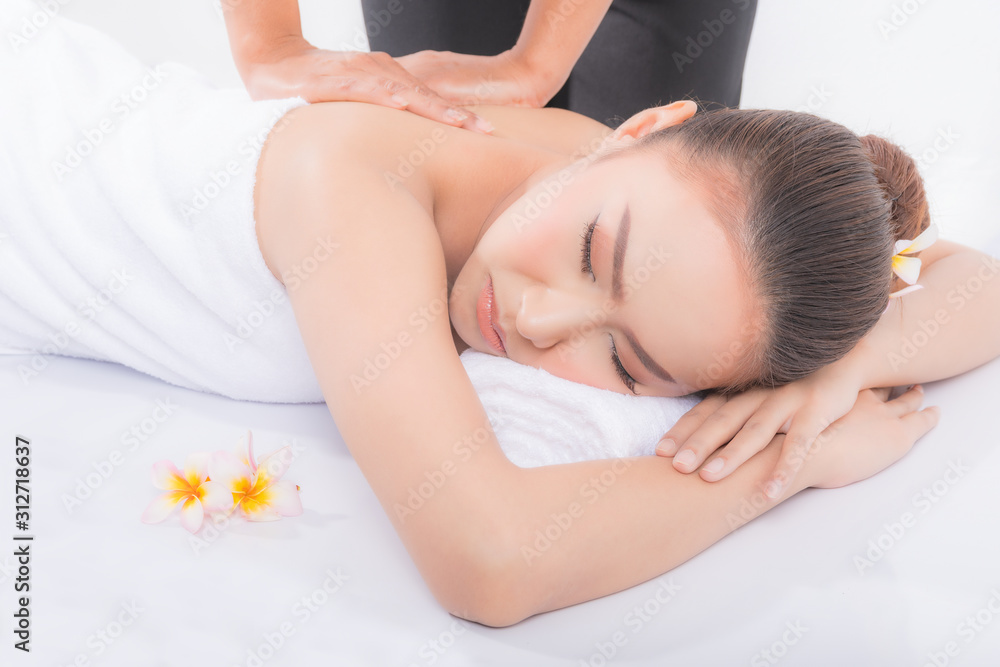 Close up, Beautiful and healthy asian woman in white spa salon. Traditional oriental aroma therapy and beauty treatments isolated on white background. Close up, Beautiful and healthy asian woman in white spa salon. Traditional oriental aroma therapy and beauty treatments isolated on white background.