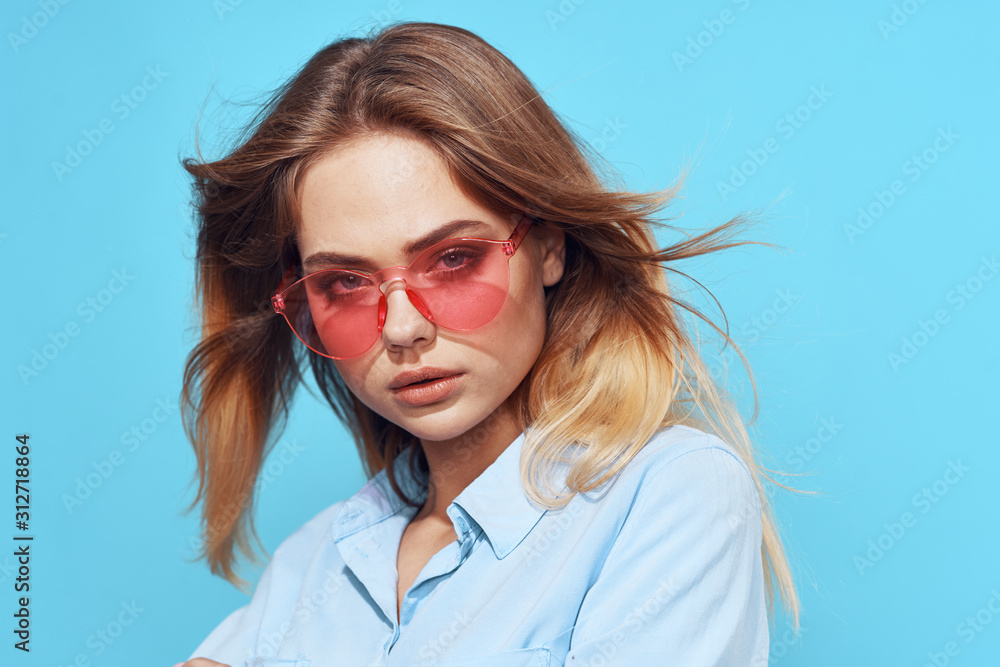 portrait of a young woman with glasses portrait of a young woman with glasses
