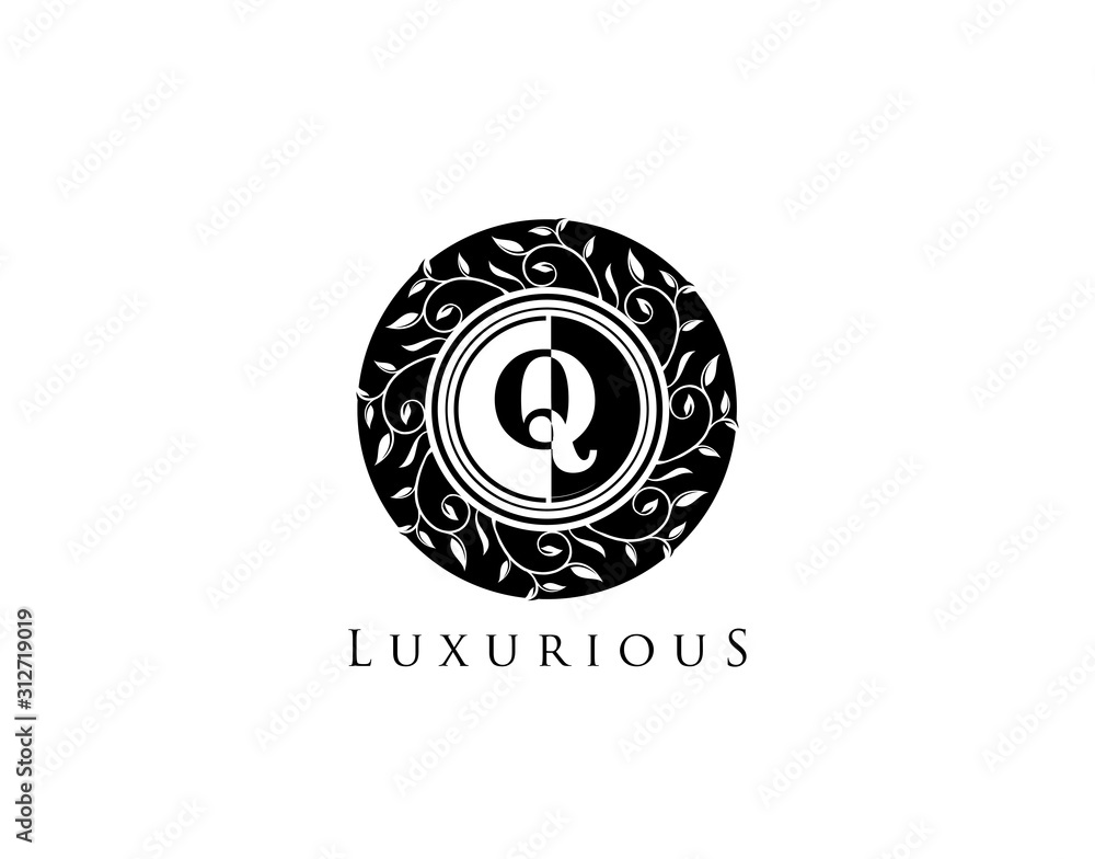 Luxury Q Letter Circle Floral Logo Perfect for boutique, restaurant, hotel and resort icon. Luxury Q Letter Circle Floral Logo Perfect for boutique, restaurant, hotel and resort icon.