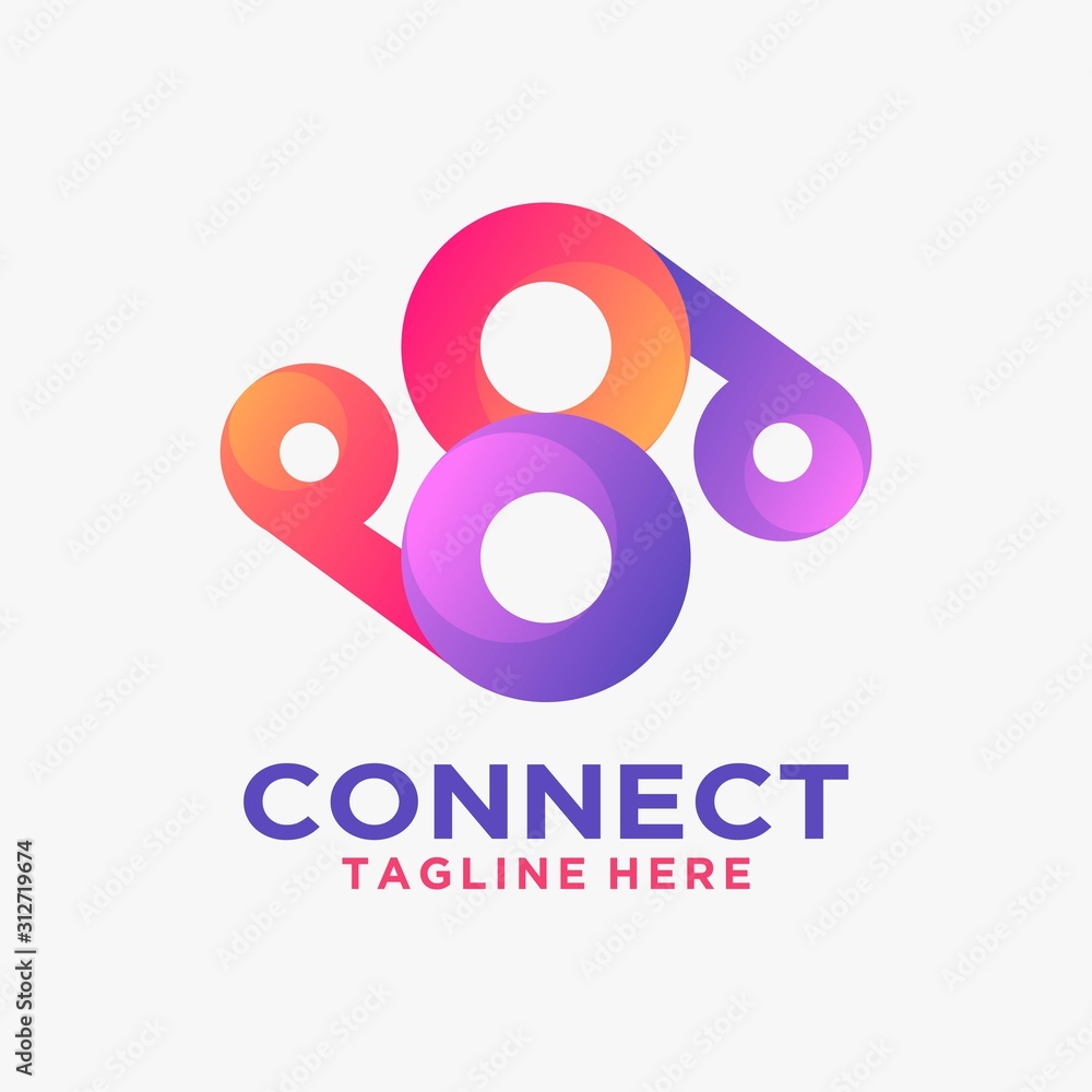 Connect circle logo design Connect circle logo design