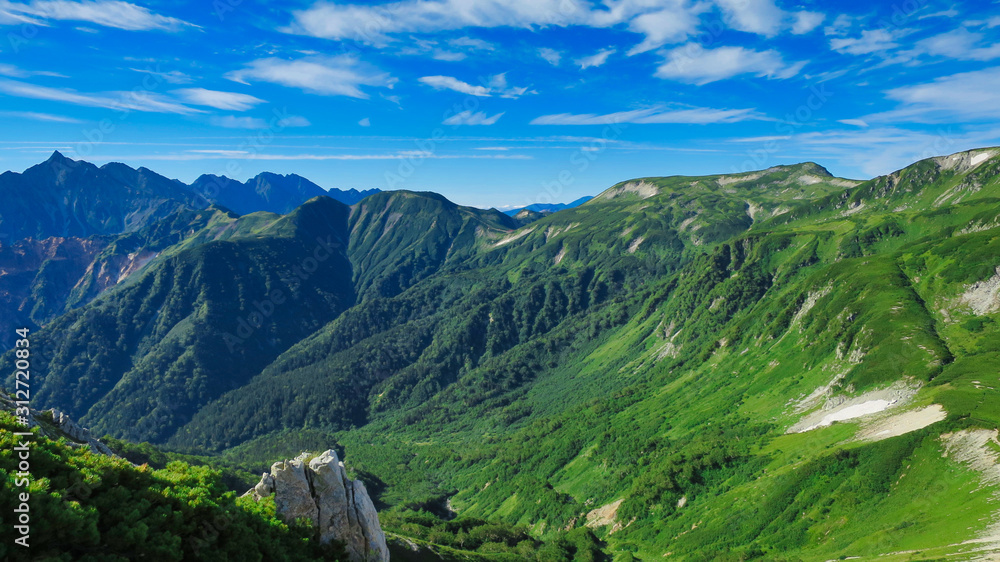 Naklejka premium 北アルプス 裏銀座 槍ヶ岳 眺望