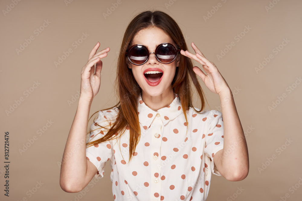 portrait of young woman in glasses portrait of young woman in glasses