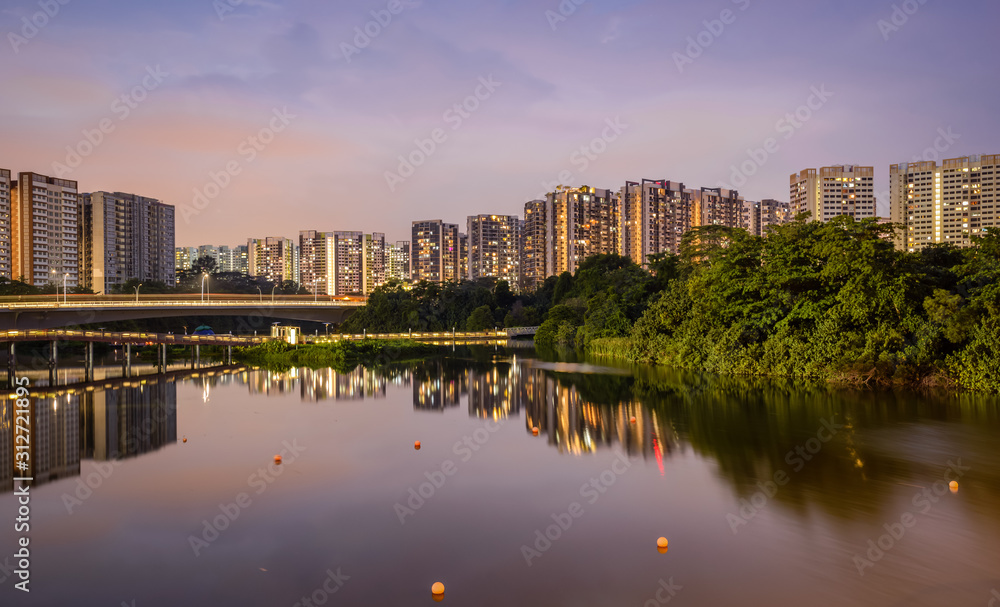 Senkang, Singapore Nov 16/2019 late afternoon at Sengkang Riverside Park