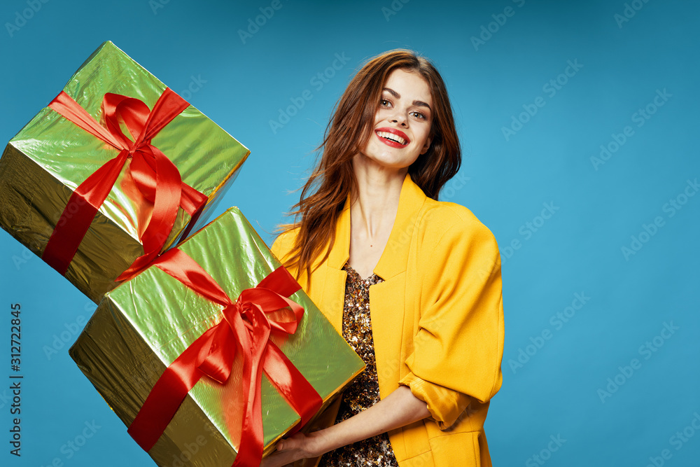 portrait of young woman with shopping bags portrait of young woman with shopping bags