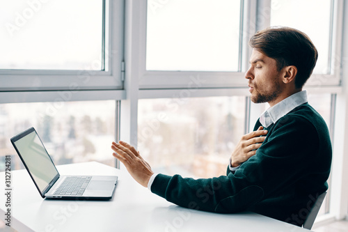 businessman working on laptop