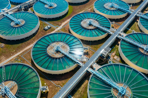 Canvas Print Drinking Water Treatment aerial top view