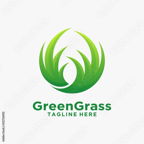 Green grass logo design