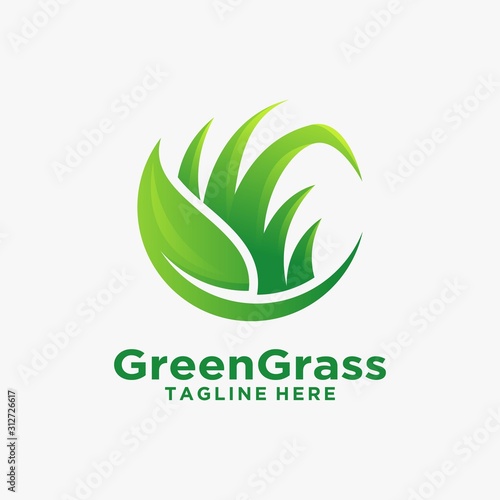 Green grass logo design