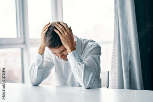 young business woman with headache