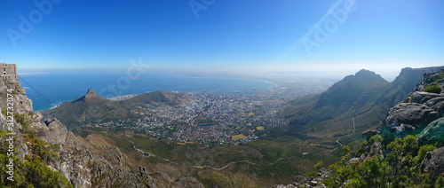 Overview from the Table Mountain, Cape Town, South Africa