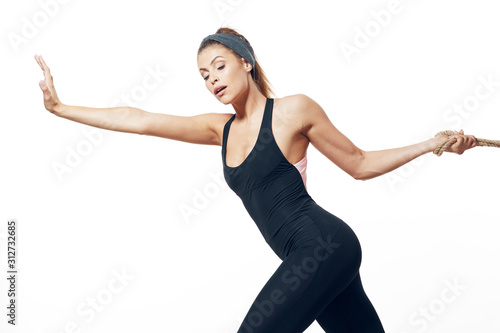young woman doing yoga exercise © SHOTPRIME STUDIO
