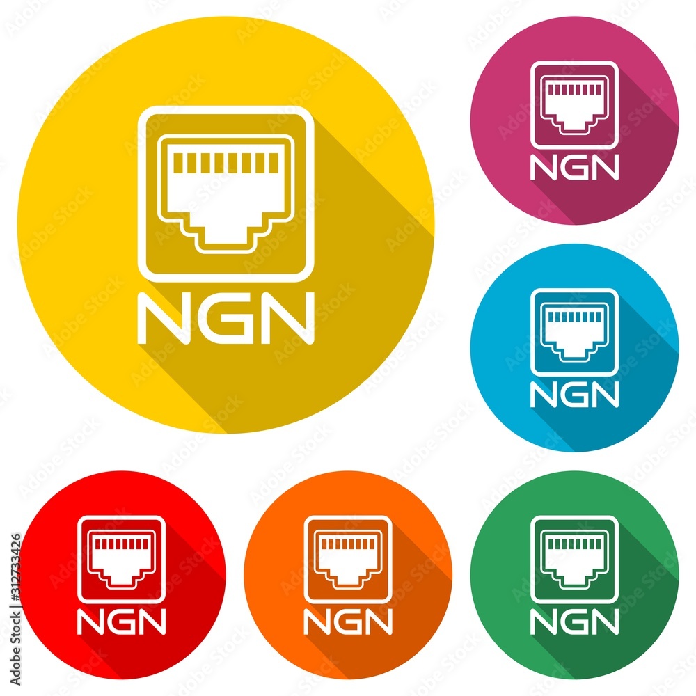 NGN icon with long shadow NGN icon with long shadow